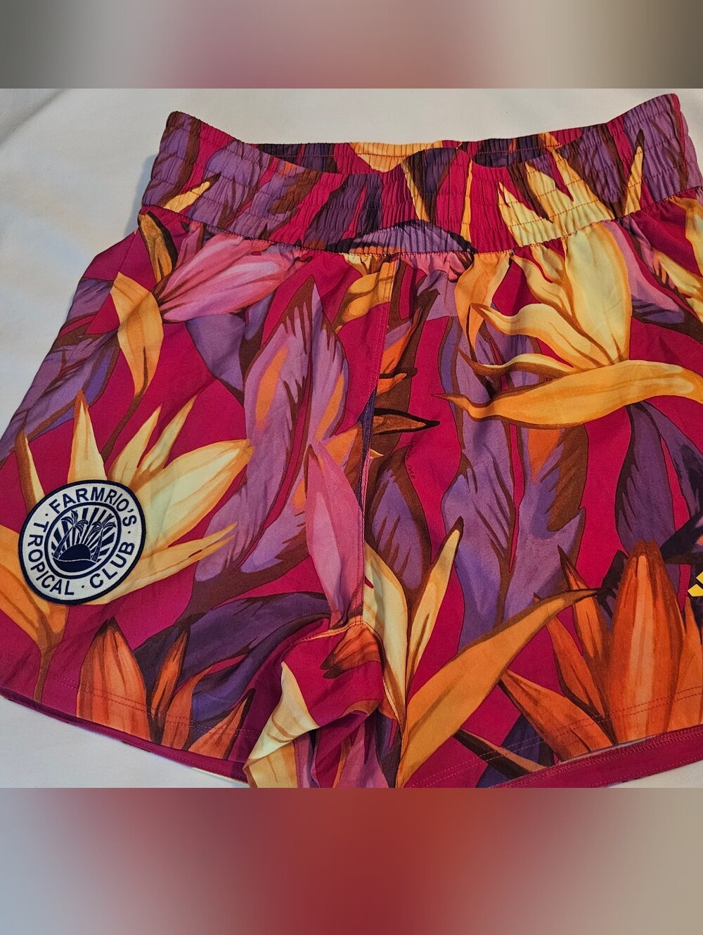Asidas Farm Rio Tropical Floral Women’s Shorts - Pink & Orange